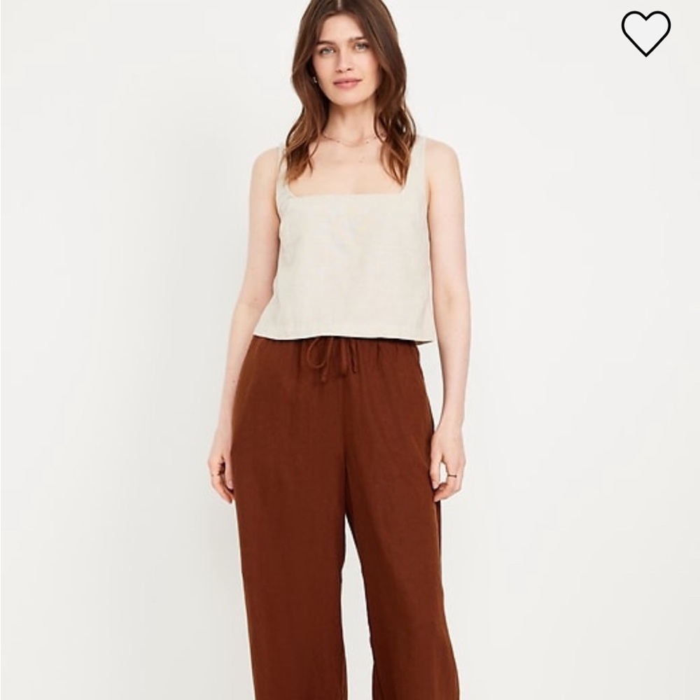 Old Navy High-Waisted Linen-Blend Super Wide-Leg Pants